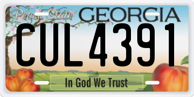 GA license plate CUL4391