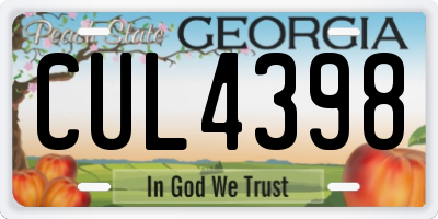 GA license plate CUL4398
