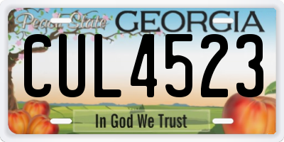 GA license plate CUL4523