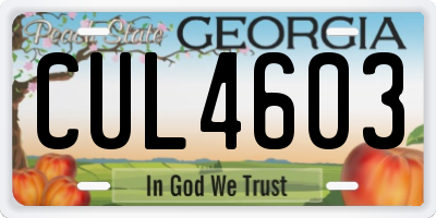 GA license plate CUL4603