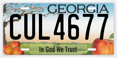 GA license plate CUL4677