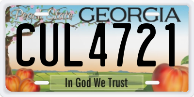 GA license plate CUL4721