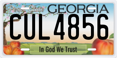 GA license plate CUL4856