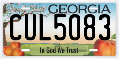 GA license plate CUL5083