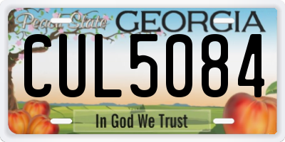 GA license plate CUL5084