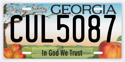 GA license plate CUL5087