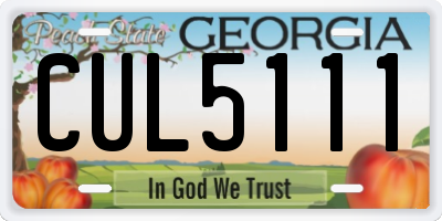 GA license plate CUL5111