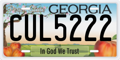 GA license plate CUL5222