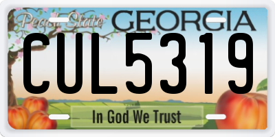 GA license plate CUL5319