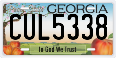 GA license plate CUL5338