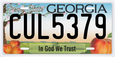 GA license plate CUL5379