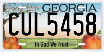 GA license plate CUL5458