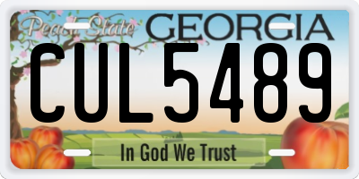 GA license plate CUL5489