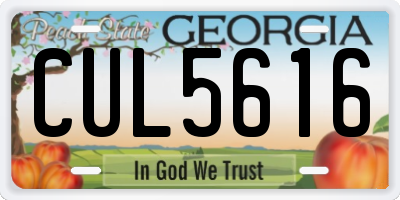GA license plate CUL5616