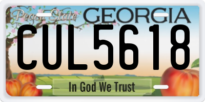 GA license plate CUL5618
