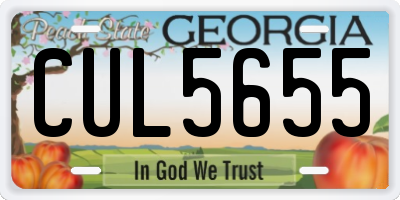 GA license plate CUL5655