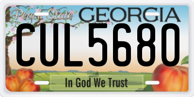 GA license plate CUL5680