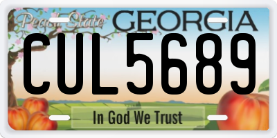 GA license plate CUL5689