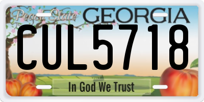 GA license plate CUL5718