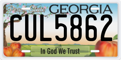 GA license plate CUL5862
