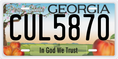 GA license plate CUL5870