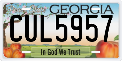 GA license plate CUL5957