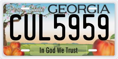 GA license plate CUL5959