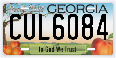 GA license plate CUL6084
