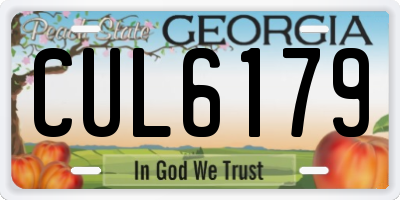 GA license plate CUL6179