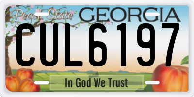 GA license plate CUL6197
