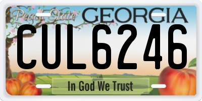 GA license plate CUL6246