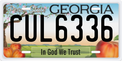 GA license plate CUL6336