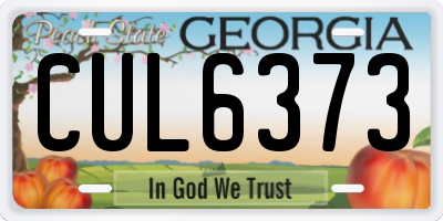 GA license plate CUL6373