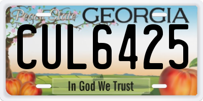 GA license plate CUL6425