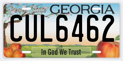 GA license plate CUL6462