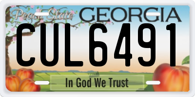 GA license plate CUL6491