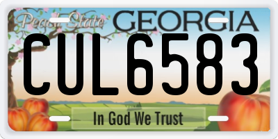 GA license plate CUL6583