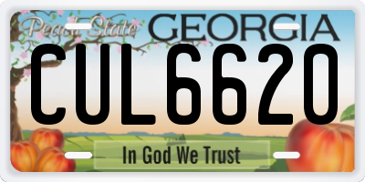 GA license plate CUL6620