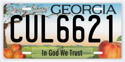GA license plate CUL6621