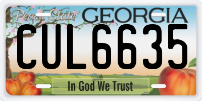 GA license plate CUL6635
