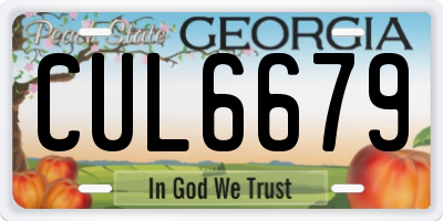 GA license plate CUL6679