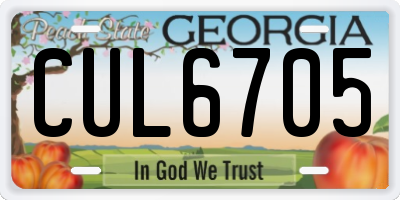 GA license plate CUL6705
