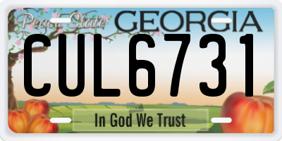GA license plate CUL6731