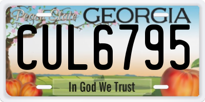 GA license plate CUL6795