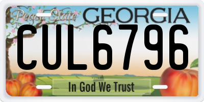 GA license plate CUL6796
