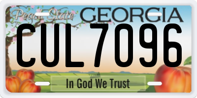 GA license plate CUL7096