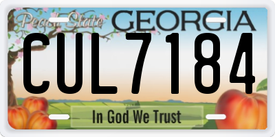 GA license plate CUL7184