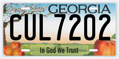 GA license plate CUL7202