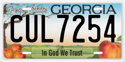 GA license plate CUL7254