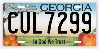 GA license plate CUL7299